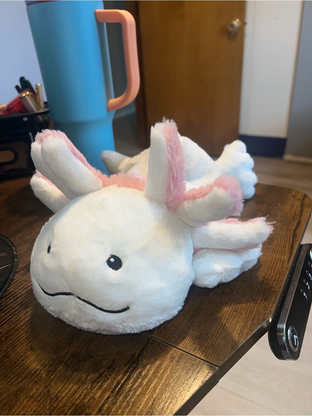 Cute White & Pink Axolotl Plush Toy - Soft Cuddly Stuffed Animal